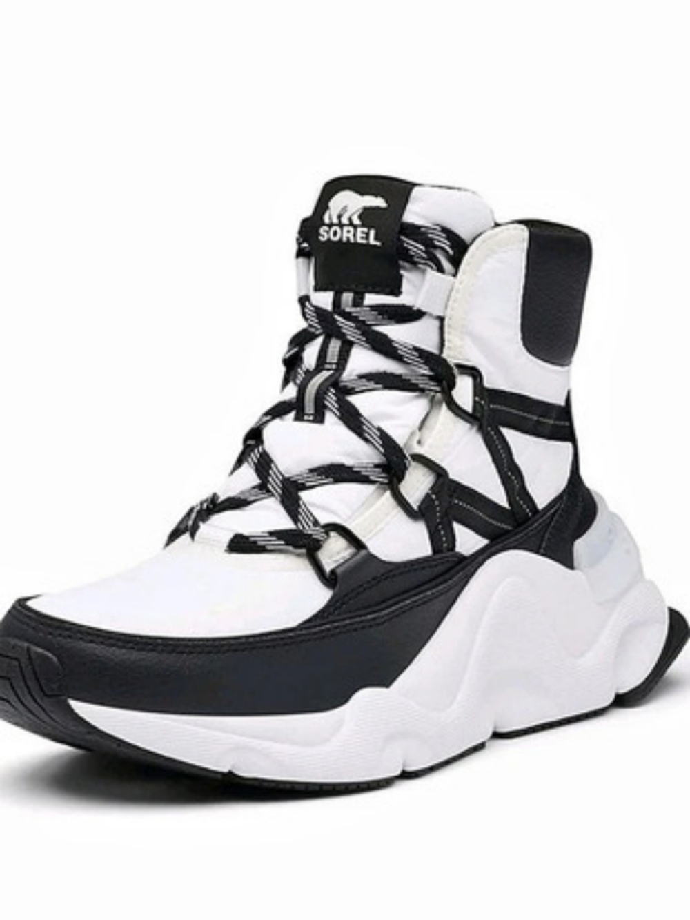 Sorel Kinetic Impact II Lace WP Waterproof Boots White & Black US 9
